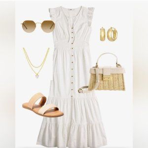 Sonoma White Maxi Dress XL Boho Summer Spring